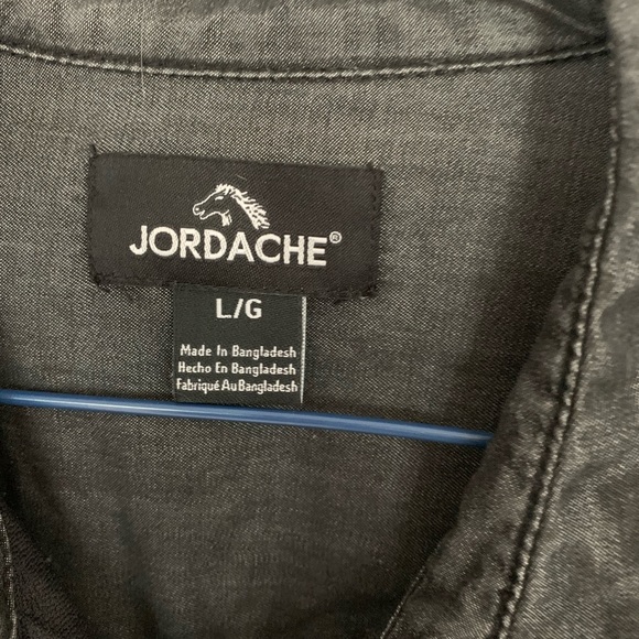 Jordache woman’s charcoal Jean button down shirt - Picture 4 of 8